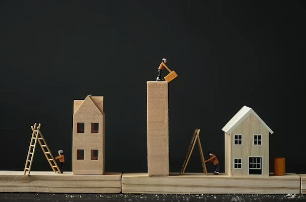 a group of miniature people building a house Serviço de Modelagem As Built - Ponto a ponto 3D